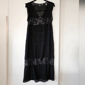 Tildon Sheer Black Lace Slip Dress